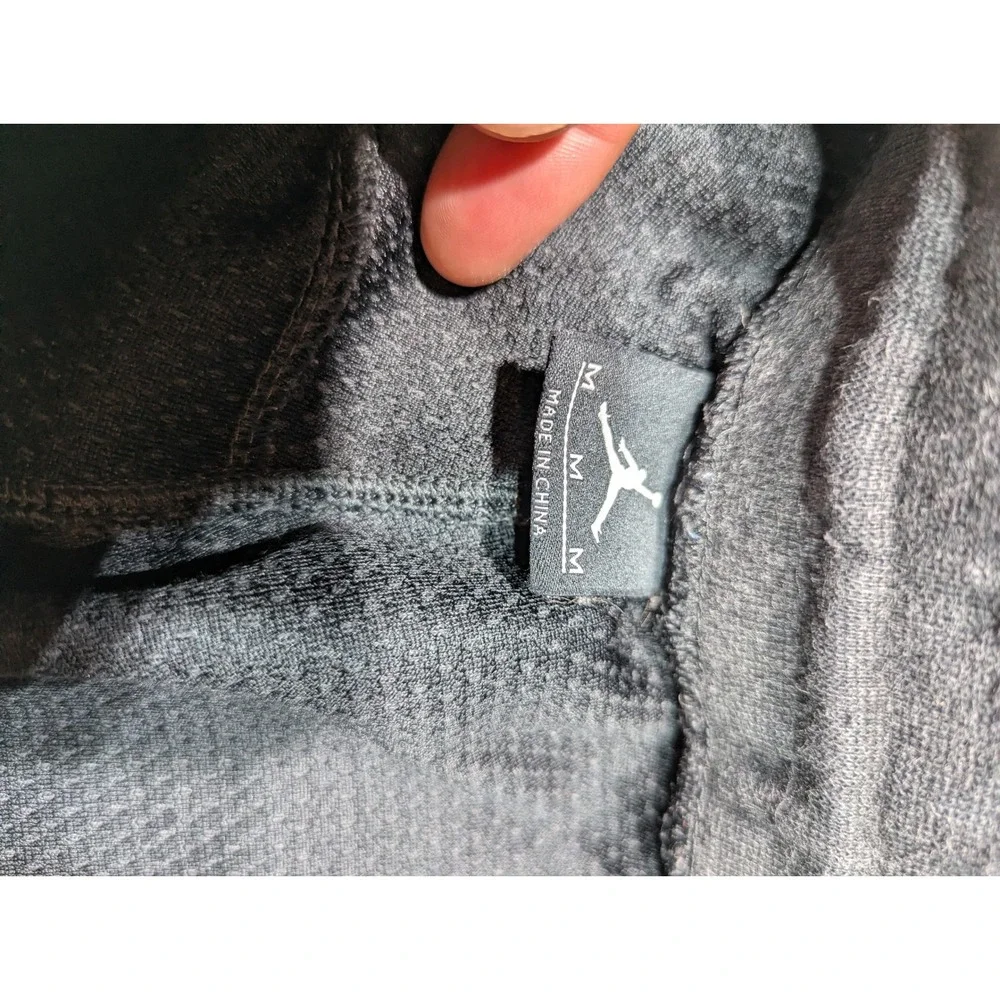 Jordan Mens Jumpman Tapered Joggers Charcoal Gray Heather Zip Pockets Medium